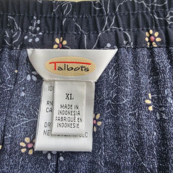 Talbots womens Pleated midi skirt sz xl floral pull on cottagecore boho Peasant - Picture 6 of 7